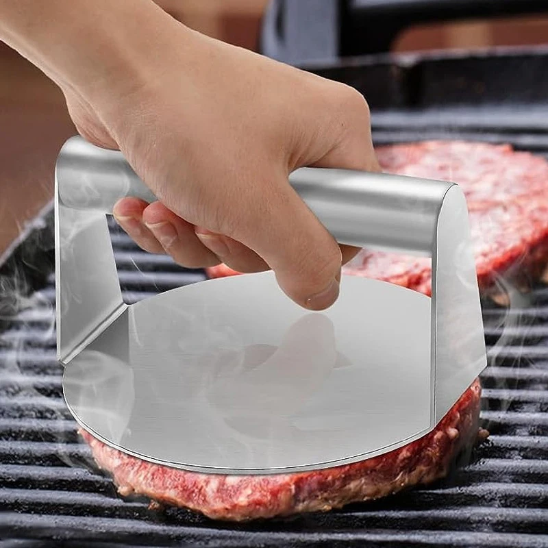 Stainless Steel round Hamburger Meat Press Steak Hand Patty Press Kitchen Tool Hamburger Press Maker Hamburger Press