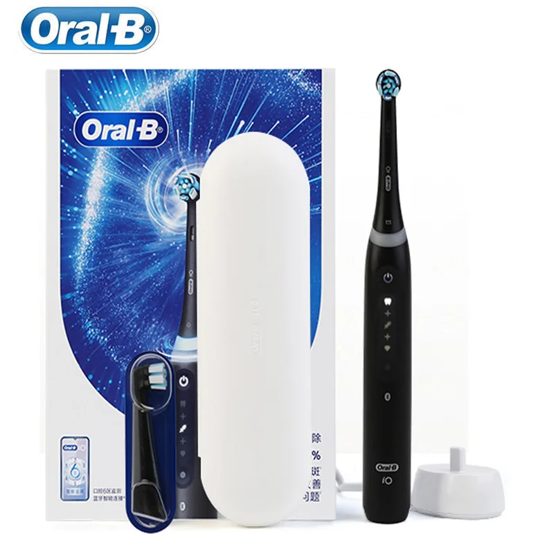 Oral B iO-cepillo de dientes eléctrico inteligente Serie 5, 5 detección de posición 3D, temporizador de limpieza, cepillo, Sensor de presión Bluetooth, impermeable - AliExpress