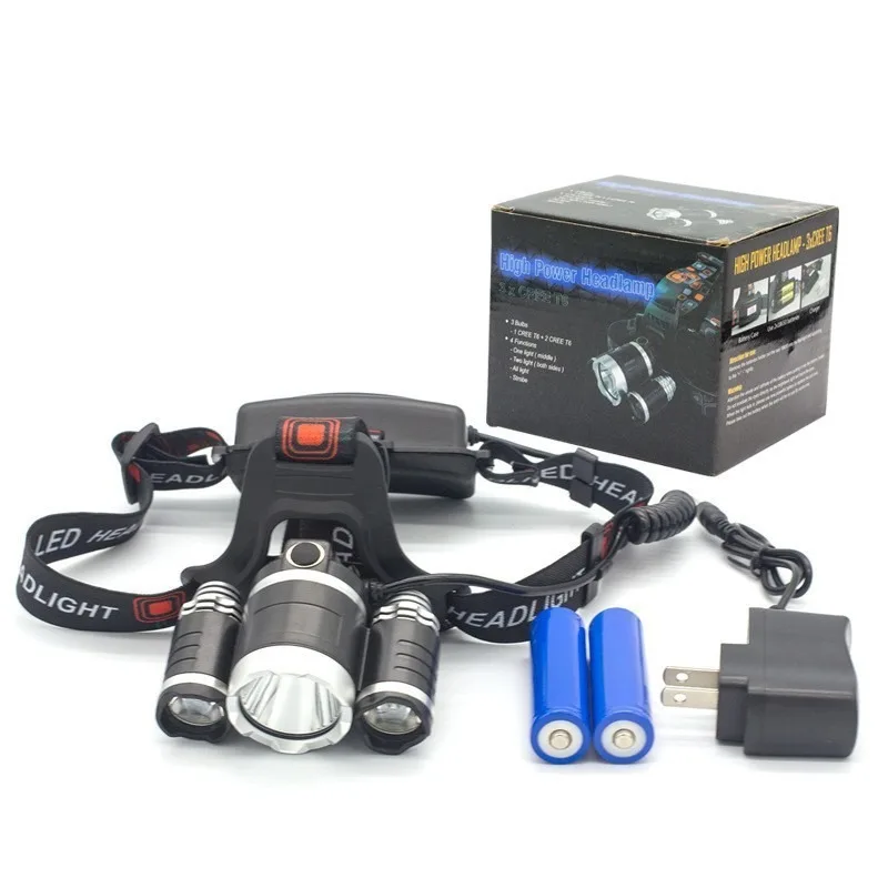 Triple-Beam Ultra-Bright LED Headlamp: Fixed-Focus, Long-Range Illumination