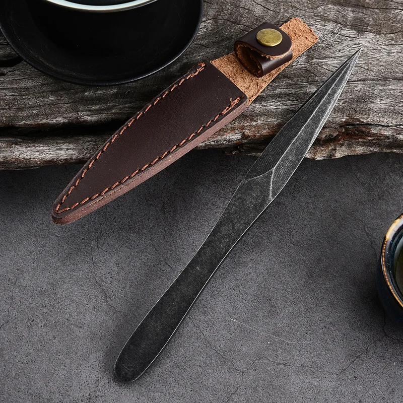 Stainless Steel Integrated Tea Knife Hand Meat Hand Forging Making Tea Ceremony Playing Ornament Sharpening Fruit Knife