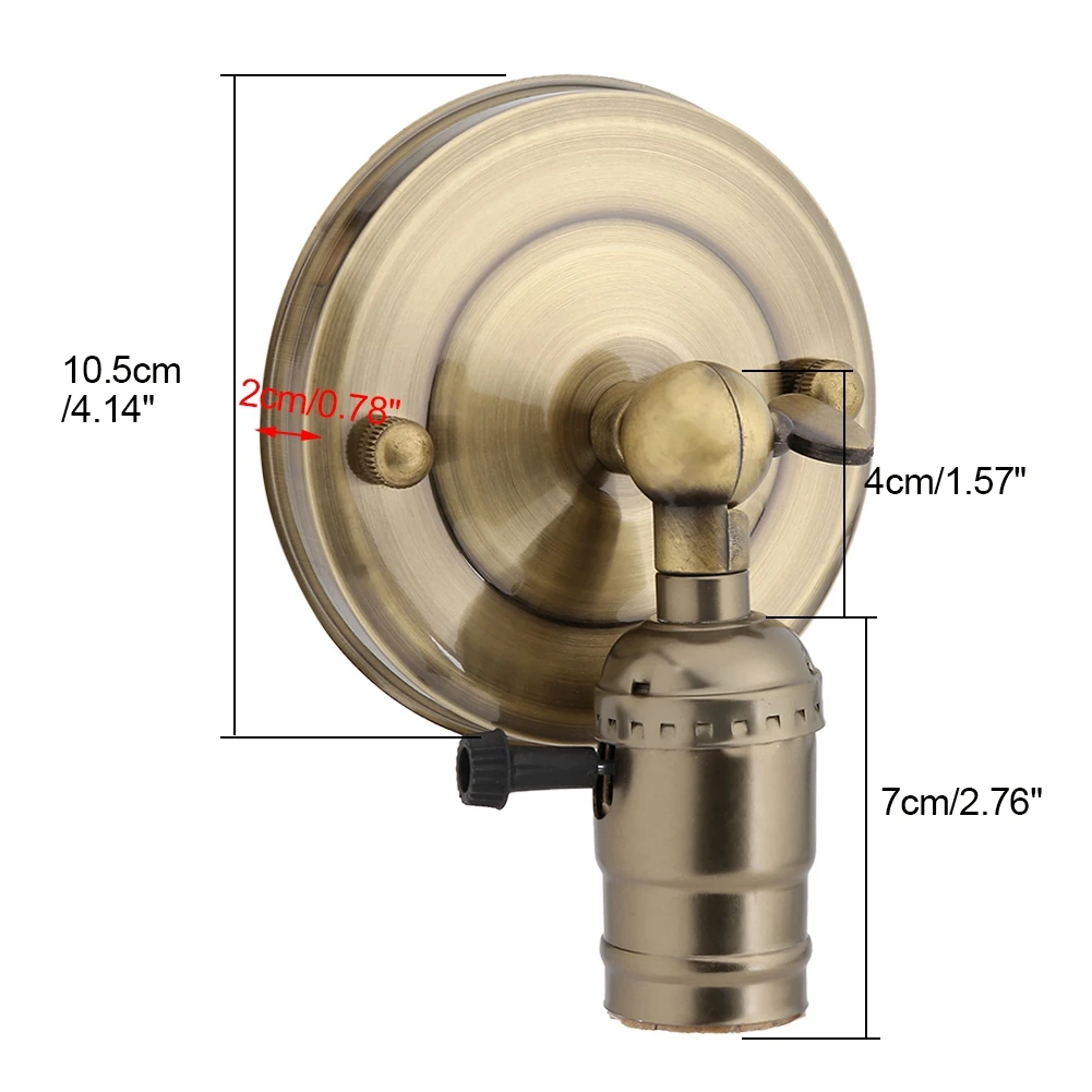 E26 E27 Lamp Base Vintage Wall Light Holder Socket with Switch for Home Bedroom Dining Room Decoration 220V lamp holder,lamp bulb holder,lamp base,led lamp base