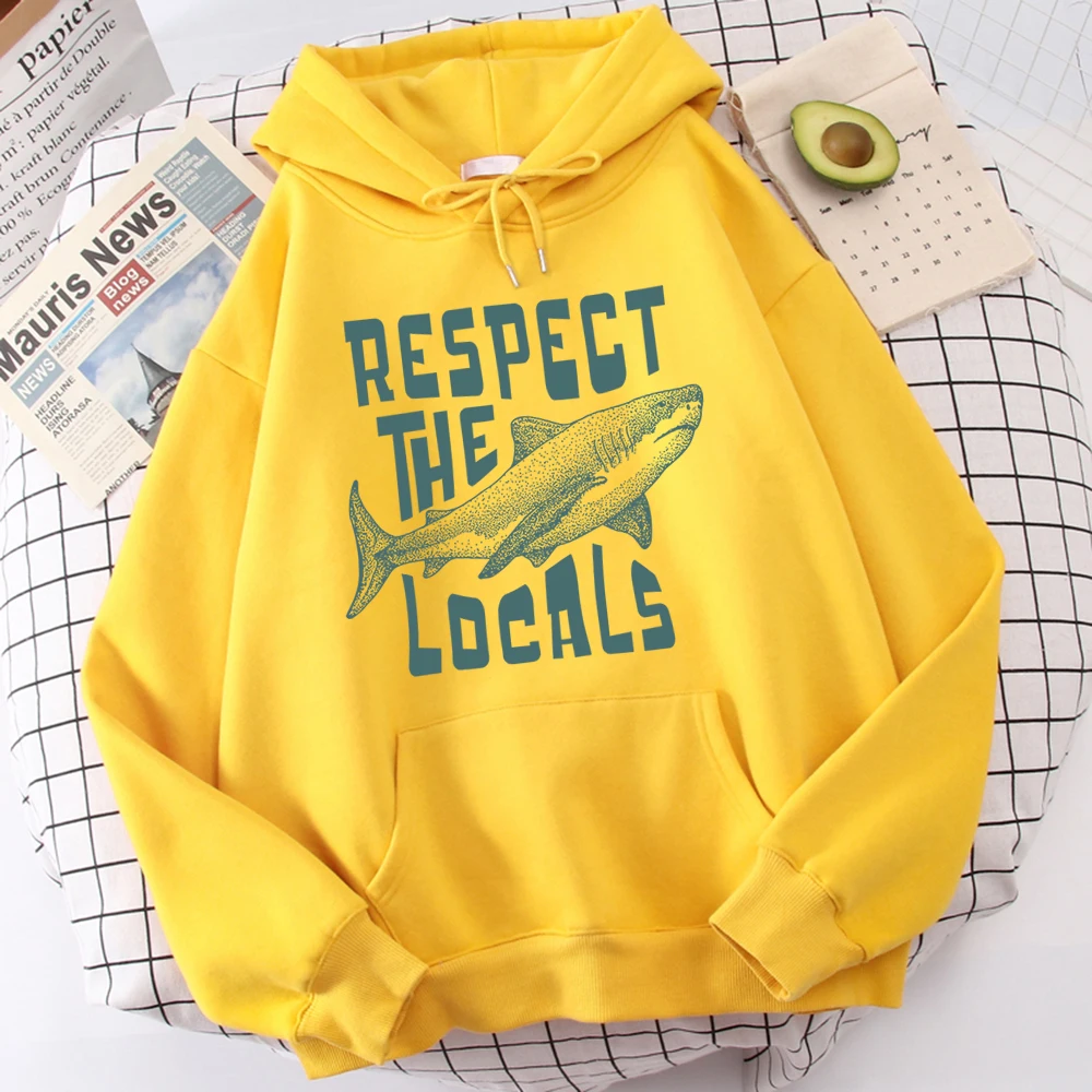 

Respect The Locals Shark Print Men'S Hoodie Quality Harajuku Tracksuit Vintage Outdoor Streetwear Graphics Fashion Hoodies Man