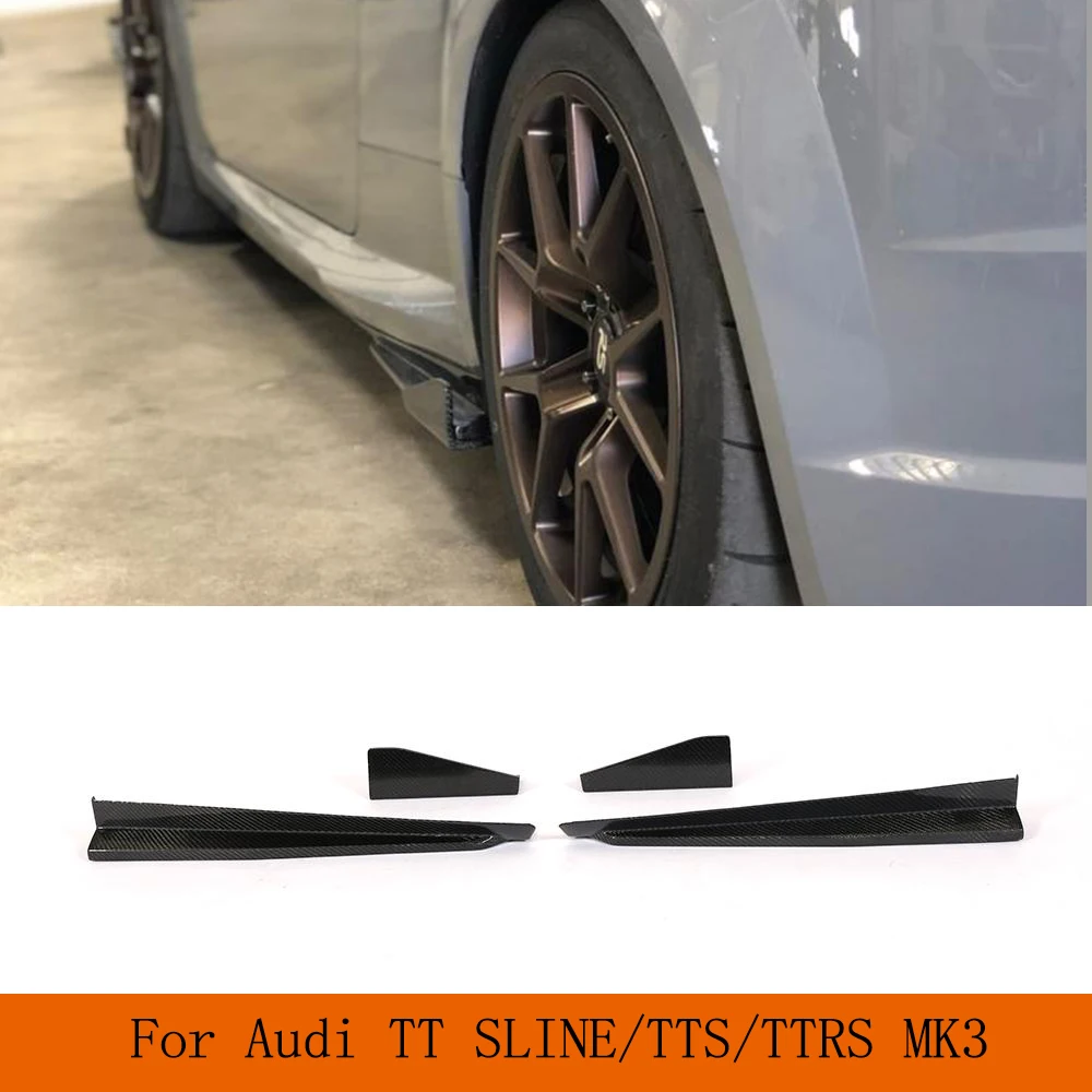 

Car Side Skirts Extensions Lips For Audi TTS TTRS TT SLine 2015 - 2018 MK3 Carbon Fiber Car Body Kits Bumper Splitters