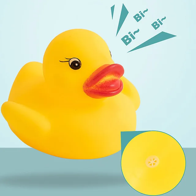 5Pcs/Set Kids Floating Bath Toys Mini Swimming Rings Rubber Yellow Ducks Fishing Net Washing Swimming Toddler Toys Water Fun 3