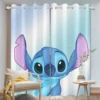 Stitch Curtain Cartoon Window Decoration 100% Polyester Shade Curtains Bedroom Living Room Home 2 Tablets 3