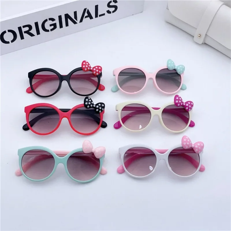 Children Sunglasses Kids Sunglasses Kids Sunglasses Girls Boys Shiny Bowknot Sun Glasses Lovely Cat Children Eyewear Fashion Gradient Eyeglasses UV400