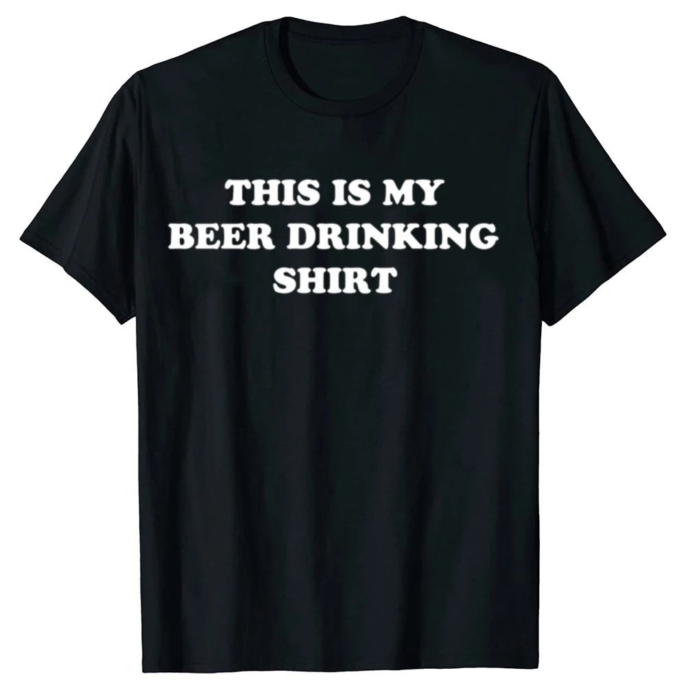 Lustiges T-Shirt mit Aufdruck „This is My BEER DRINKING“ für Herren und Damen, modisches, lässiges T-Shirt aus 100 % Baumwolle, lockeres, übergroßes T-Shirt