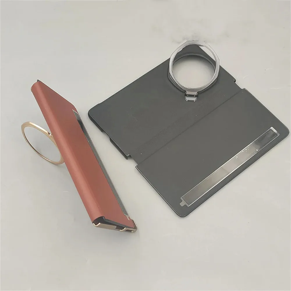 Luxury Smart Wake Mirror Phone Case with Flip Leather Cover and Stand