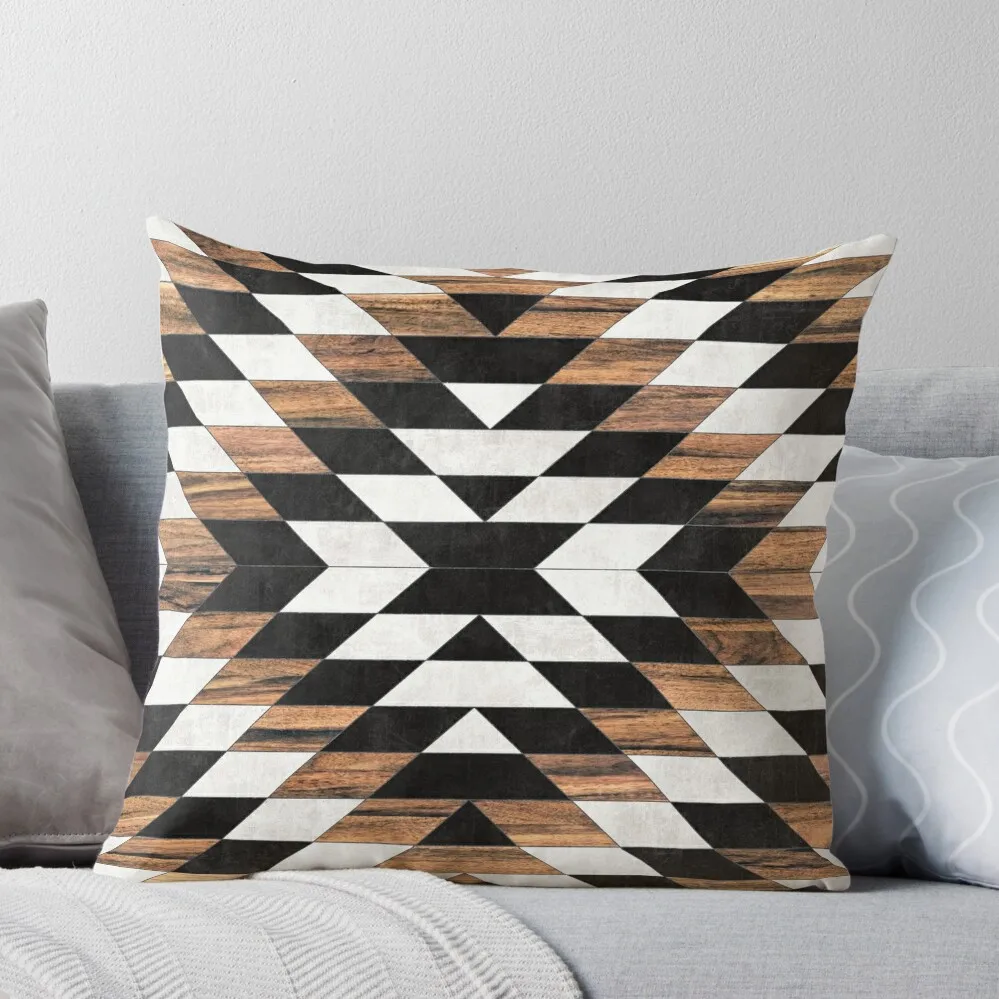 

Urban Tribal Pattern No.13 - Aztec - Concrete and Wood Throw Pillow Pillowcase Cushion Throw Pillow Decorative Cushions