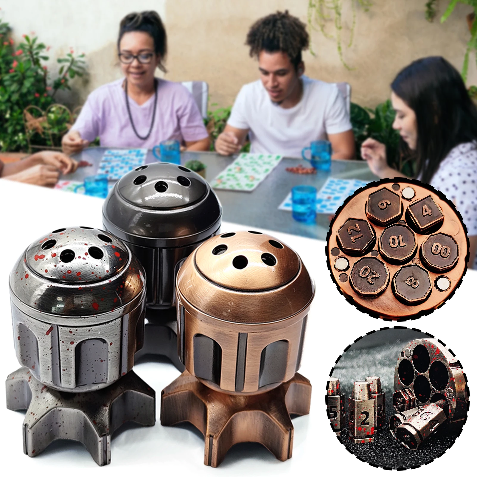 Revolver Dices Set Multi-Sided Dices Adult Kid Plaything For Home Travel