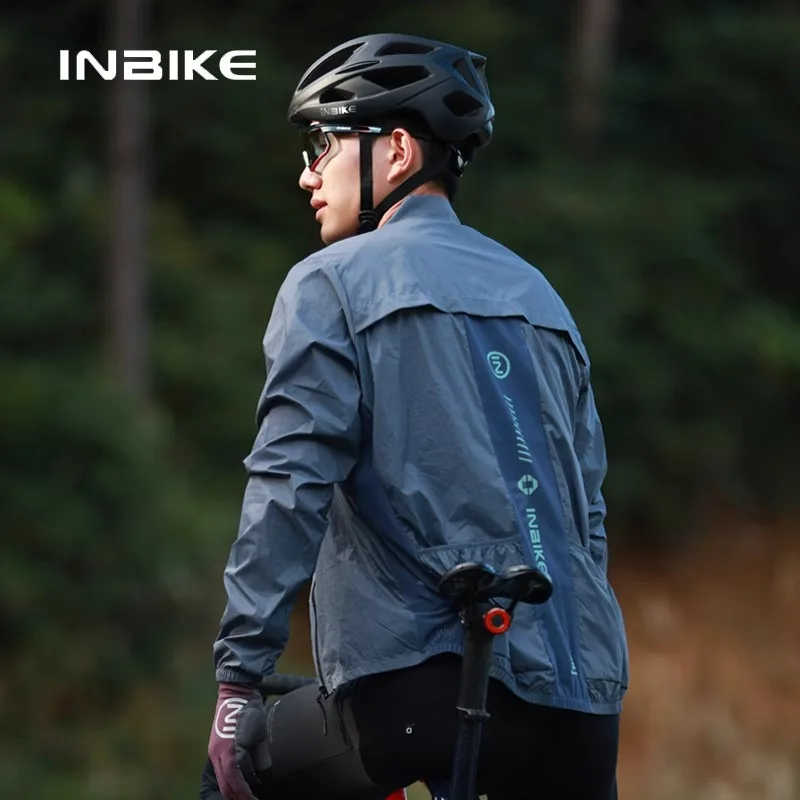 INBIKE Men's Cycling Windbreaker Jacket Casual Loose Fit Waterproof Windproof UV Protection For Outdoor Sports Bicycling