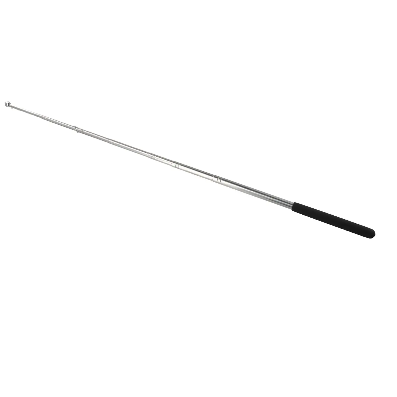 1.6M Stainless Steel TELESCOPIC FLAG POLE EXTENDABLE PORTABLE HANDHELD WINDSOCK POINTER 11cm Handle Black 1pcs