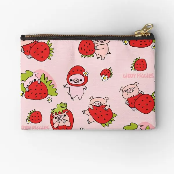 

Сумка Giddy Piggies для сбора клубники на молнии, бумажник для нижнего белья, чистый мужской бумажник для хранения монет, карман для хранения денег, маленькая сумка для трусиков