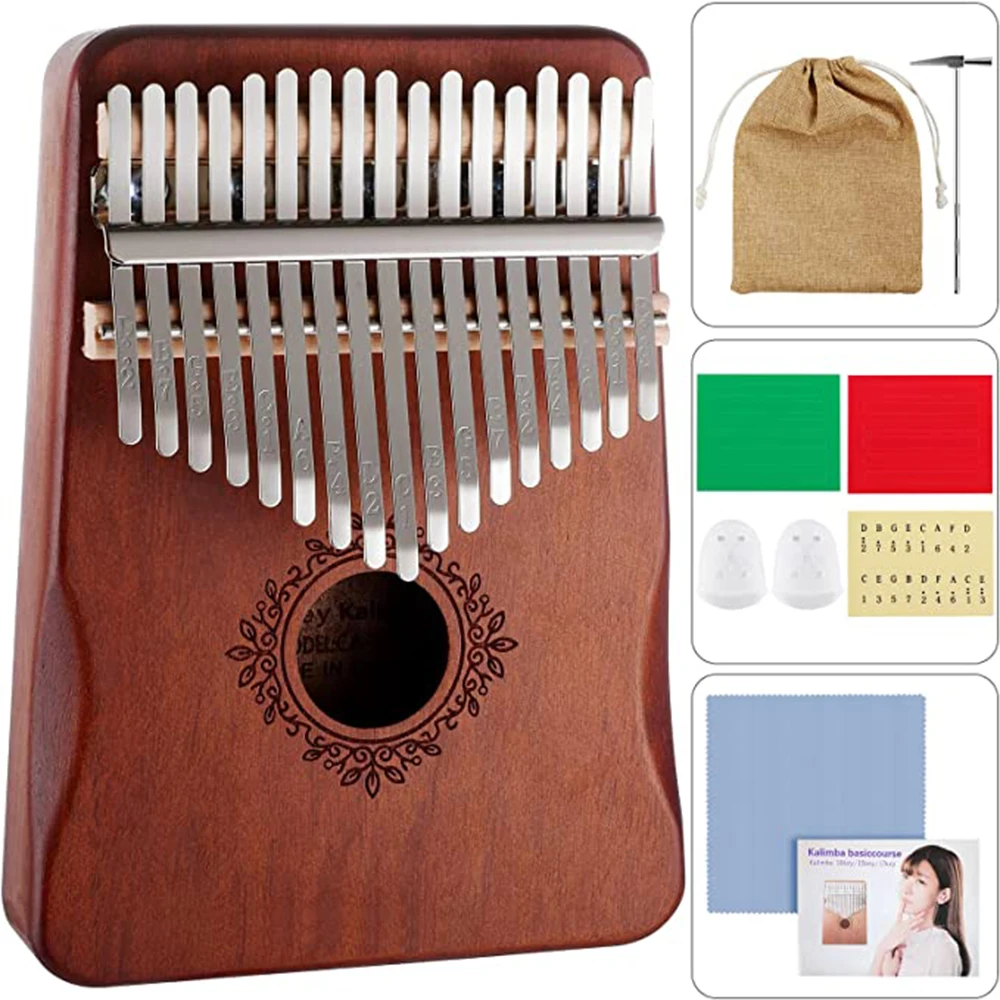 Thumb Piano 21/17 Keys Mini Kalimba Finger Keyboard Pendant Portable