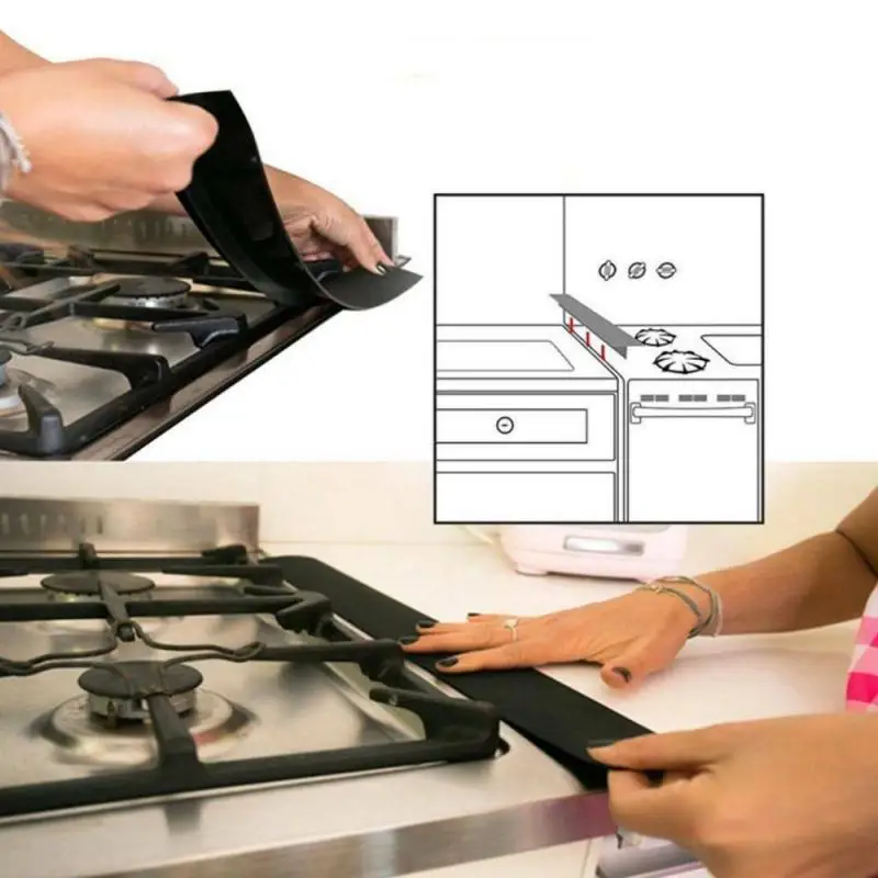 Nikou Silikon Herdspaltabdeckung - 2 Stück, 53,3cm, Schwarz