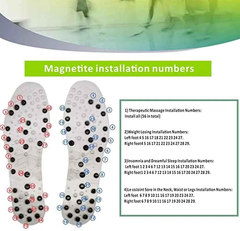 VIP New Unisex Feet Massage Insoles Magnetic Weight Loss Acupressure Slimming Insoles Foot Care Shoe Gel Inserts Insoles 3