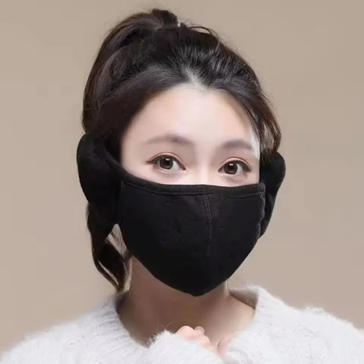 1개-겨울 방풍 방한 따뜻한 마스크 동상 방지 통기성 남녀 공용 귀마개 두꺼운 야외 사이클링 마스크