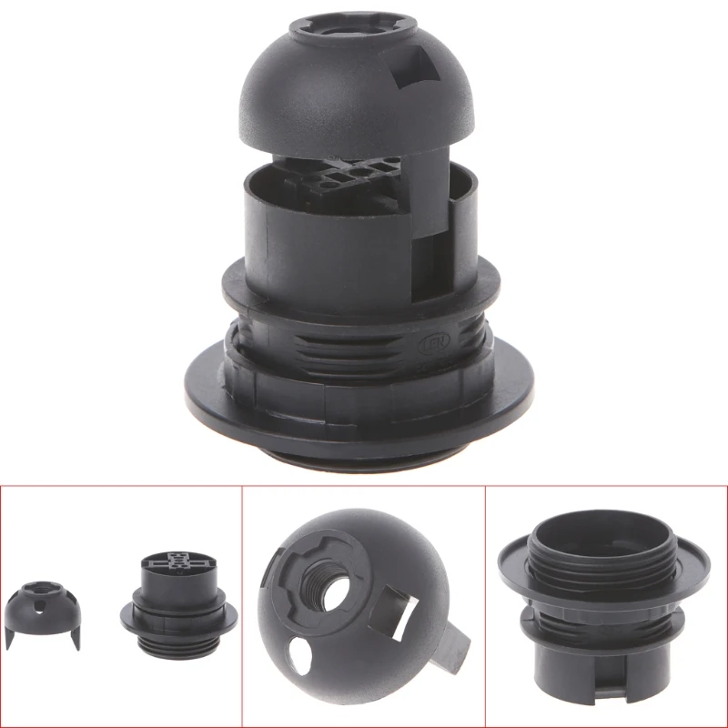 E27 Lamp Bulb Holder Edison Screw Cap Socket White/Black Pendant Ceiling Light 53CA