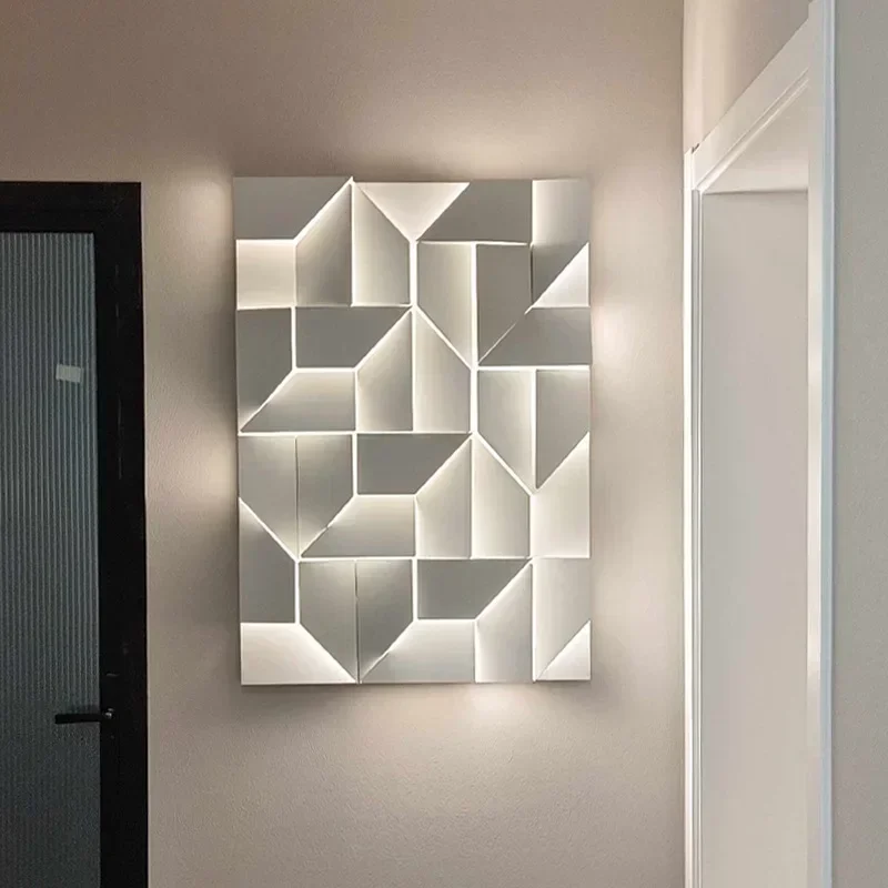 Italian Designer 3D Model LED Wall Light Corridor Living Room Background Study Bedroom Bedside Lamp Atmosphere Lighting Decor