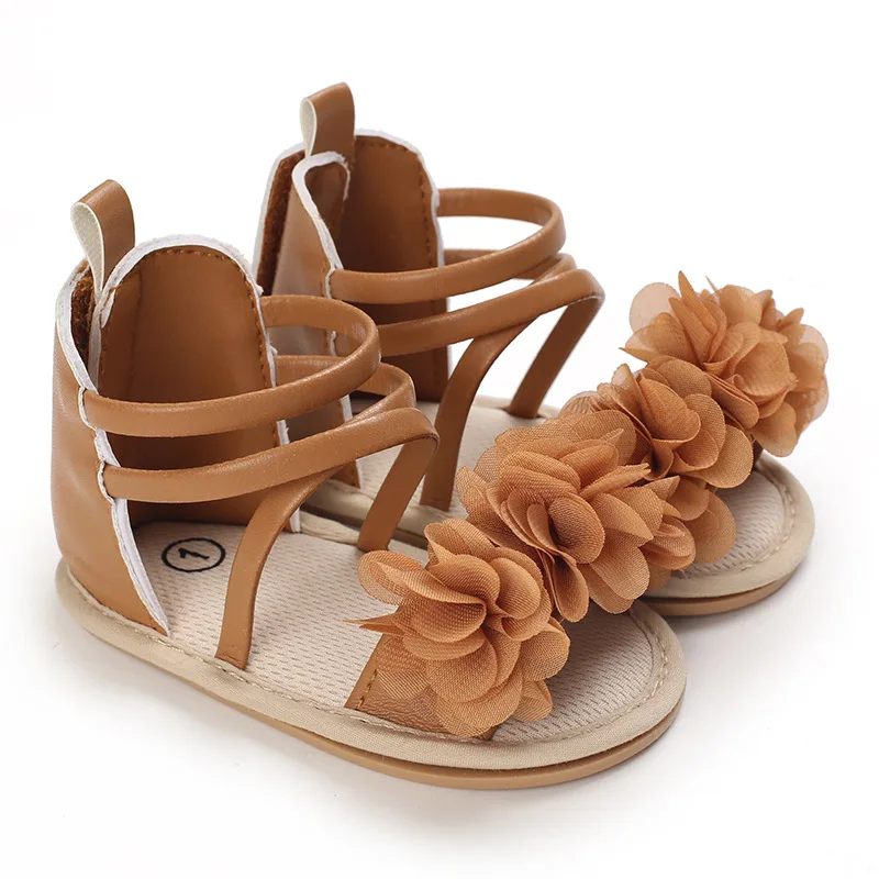 Infant Baby Shoes Baby Girl Shoes Flower Toddler Flats Summer Sandal Soft Casual Anti-Slip Crib First Walker