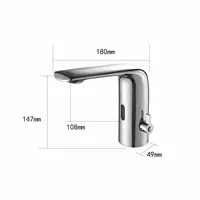 ก๊อกน้ําเซ็นเซอร์ห้องน้ําวัสดุทองเหลืองเต็มแรงดันไฟฟ้า AC 220 และแรงดันไฟฟ้า DC 6 รวมถึง 2 ท่อ 4