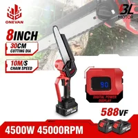 ONEVAN 8 Inch Brushless Chain Saw Cordless Pruning Electric Saw Woodworking Electric Saw Cutting Tool For Makita 18V Battery 1