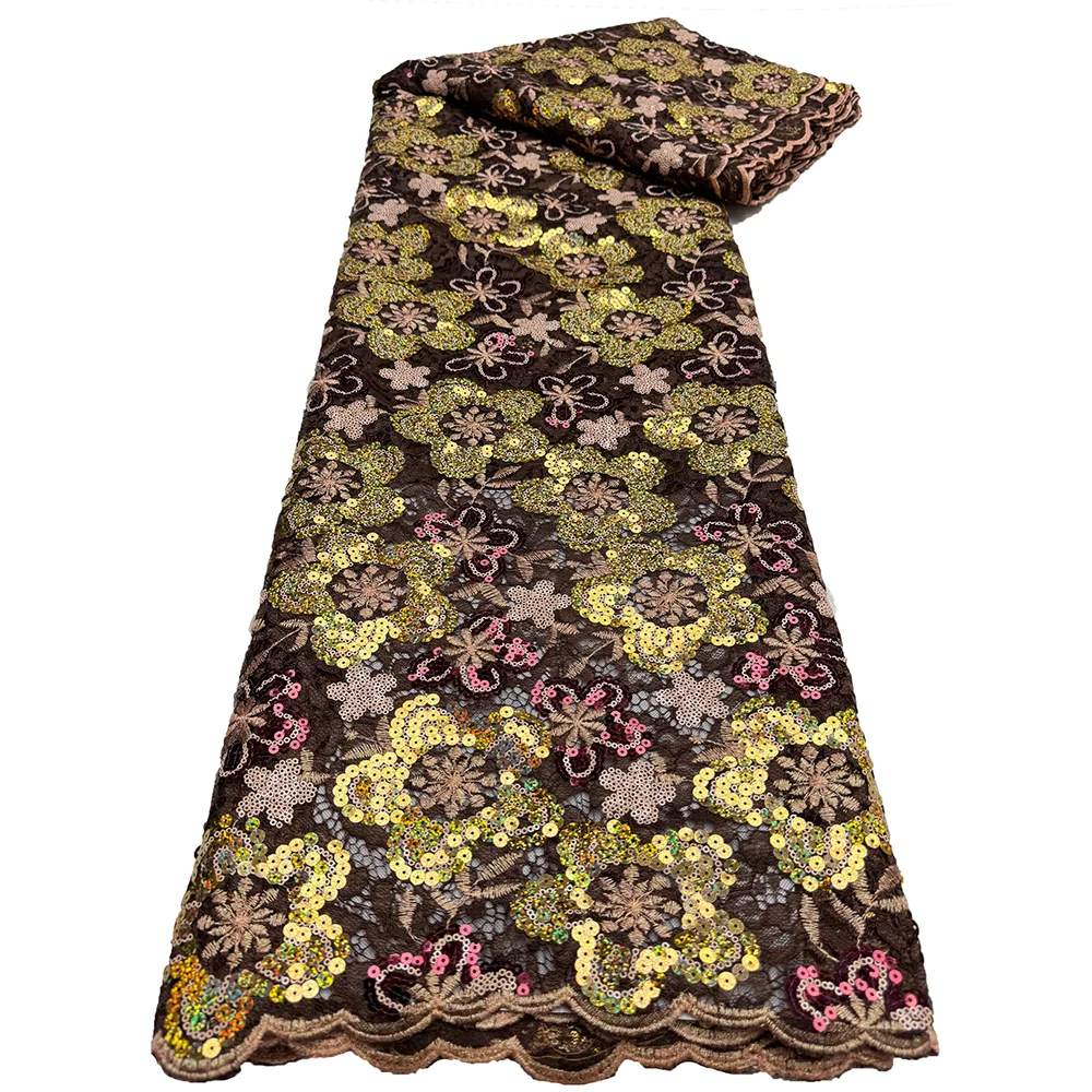 AfricanWaterSolubleLaceFabric2024HighQualityFrenchSequins