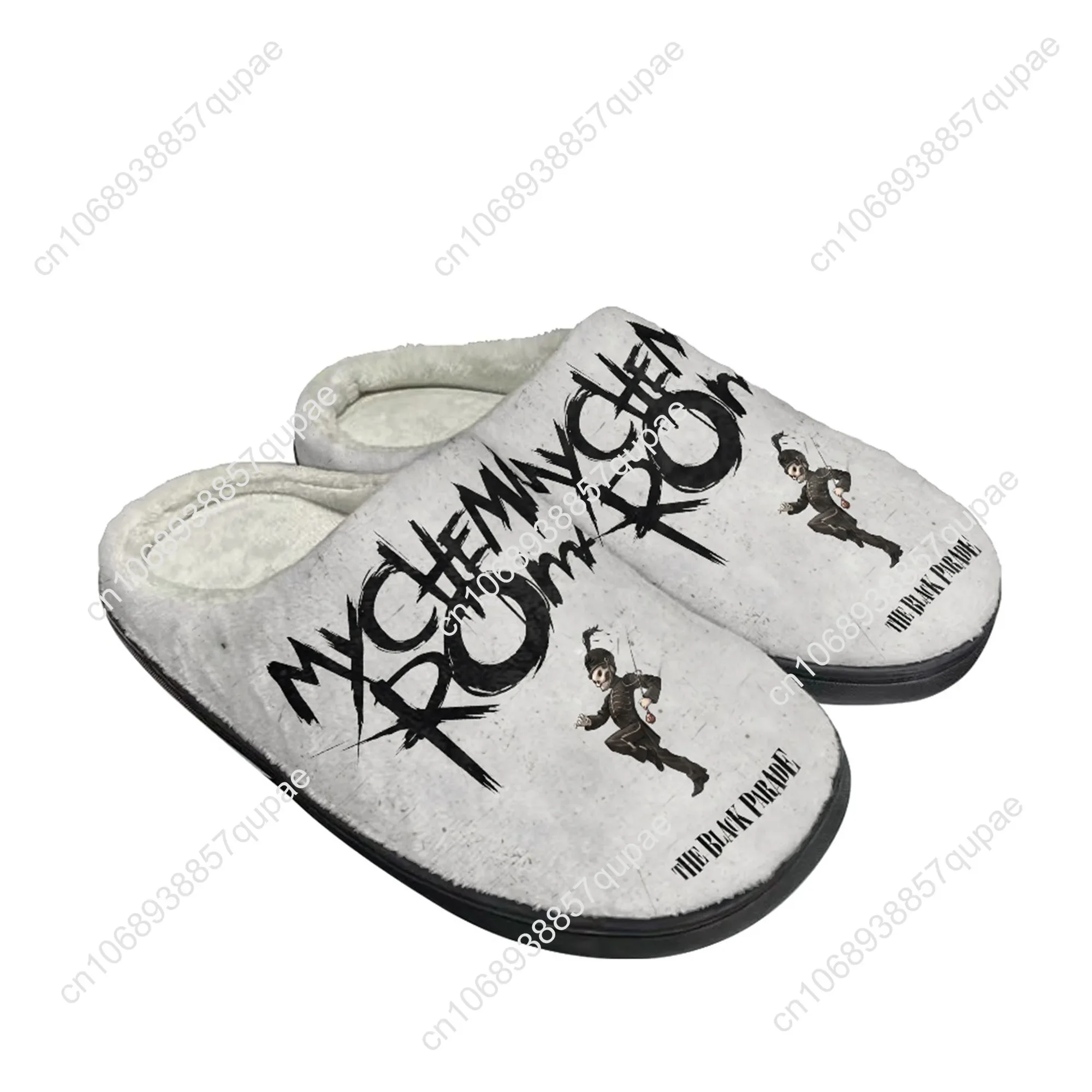 My Chemical Romance Rock Band Home Cotton Custom Slippers Mens Women Sandals Plush Casual Keep Warm Shoes Couple Thermal Slipper