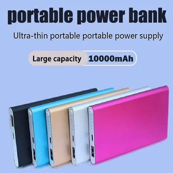 Power Bank 10000mAh Caricatore portatile PowerBank Caricatore rapido ultrasottile Batteria di backup esterna per telefono cellulare IPhone Xiaomi