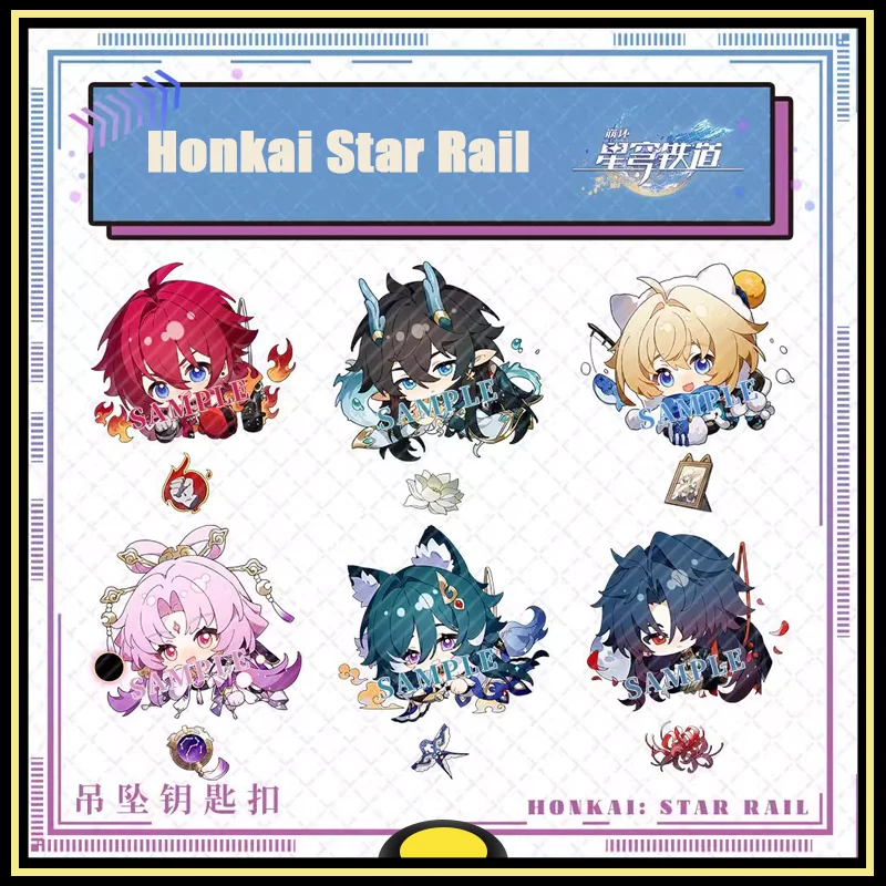 

Honkai Star Rail Peripherals AnimeKeychain pendant q version Himeko Dan Heng March 7th Gepard Landau Brand New Genuine In Shelf