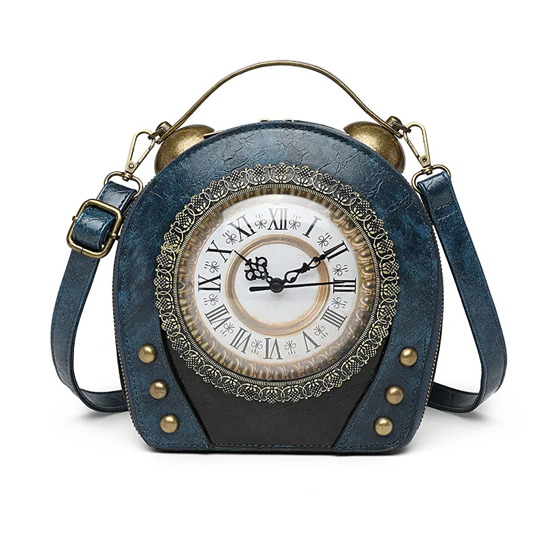 New Women's Bag Retro Hand-held Package Walkable Clock Women's Bag One Shoulder Cross Bag Handbag 5