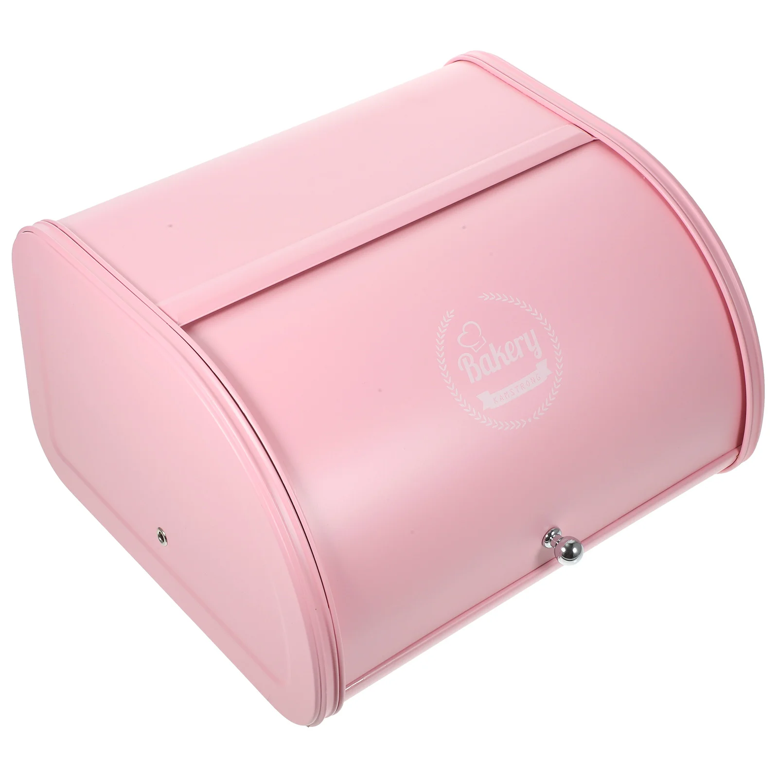 

Retro Kitchen Storage Box Pastry Decorative Roll Top Non Slip Base Bread Box Cake Home Iron Rustproof Pink Home Storage Box A4