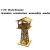 1/72 WWII Sentry Tower Watchtower Scene Wooden Assembly Model Ornaments Handmade DIY House Mininatures 1