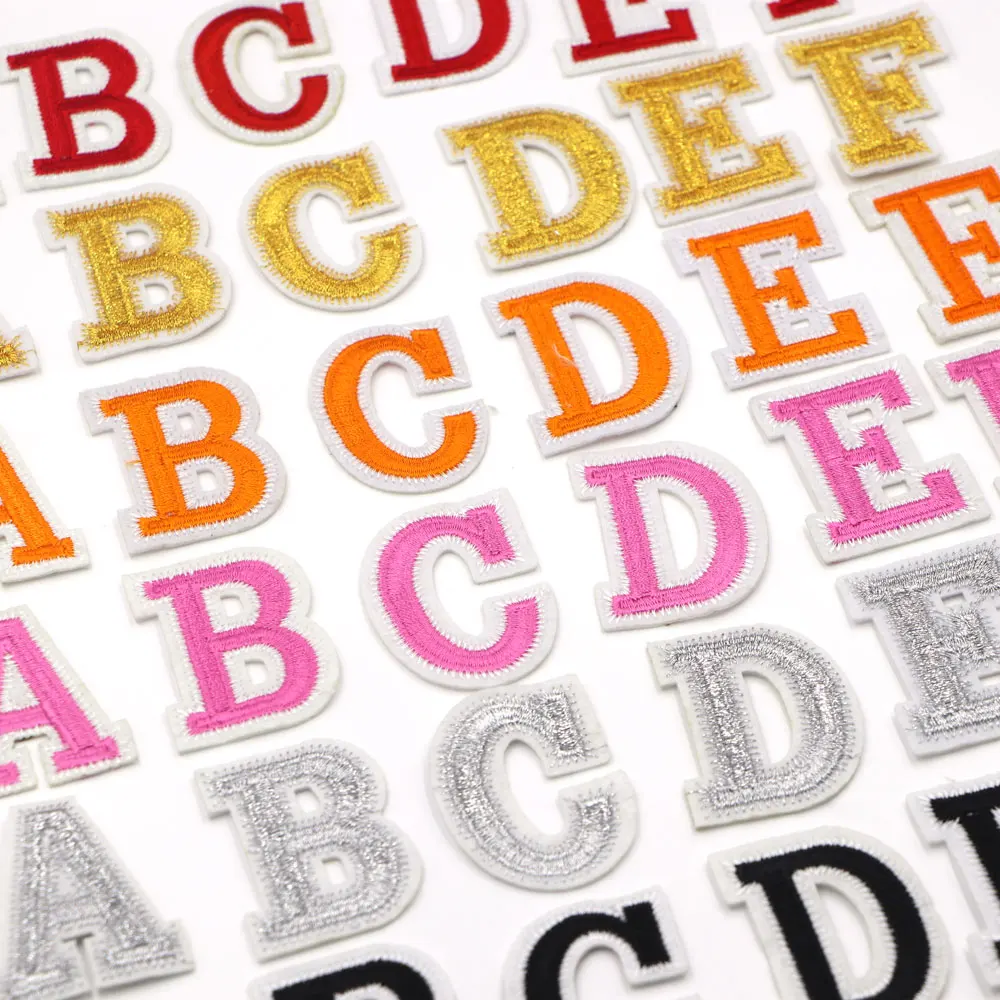 1PC Alphabet Iron On Letter Embroidery Patch Sew on Appliques A-Z Letter Badge Patch For Clothing Name Diy Repair rhinestone letter patches