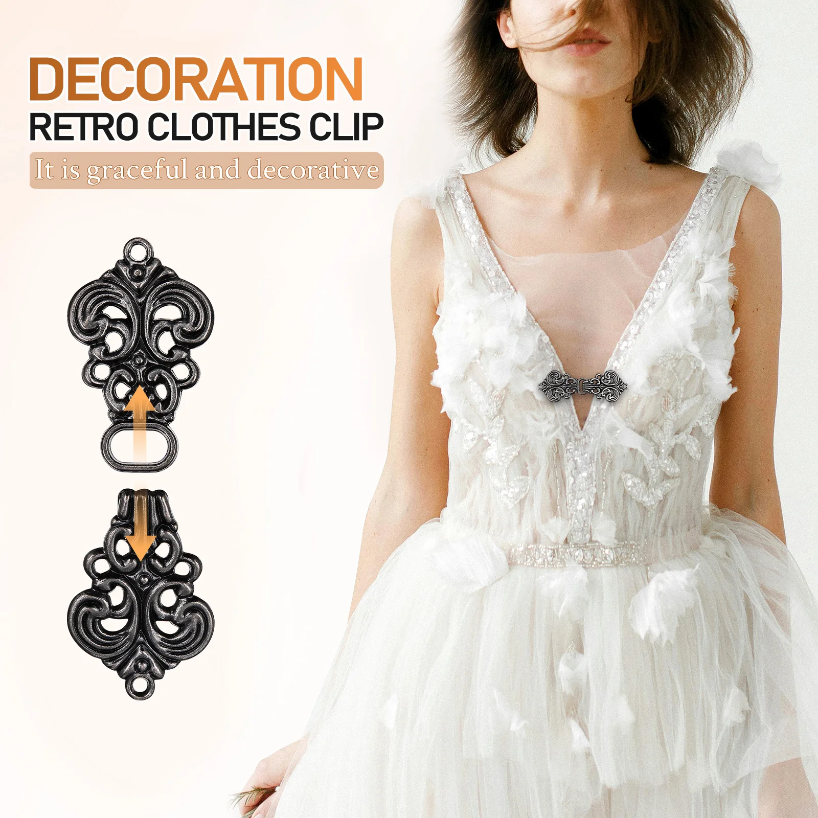 행운의 구름 무늬 버클 레트로 합금 의류 장식 버클 치파오 드레스 가디건 숄 빈티지 바느질 버클