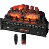 Flame 30 in.WiFi Infrared Quartz Electric Fireplace Log Heater with Sound Crackling,Realistic Pinewood Logs,Remote Control 1