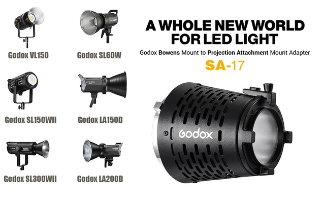 Godox-LEDプロジェクターSA-17およびSA-P,S30,vl150,vl200,l300 