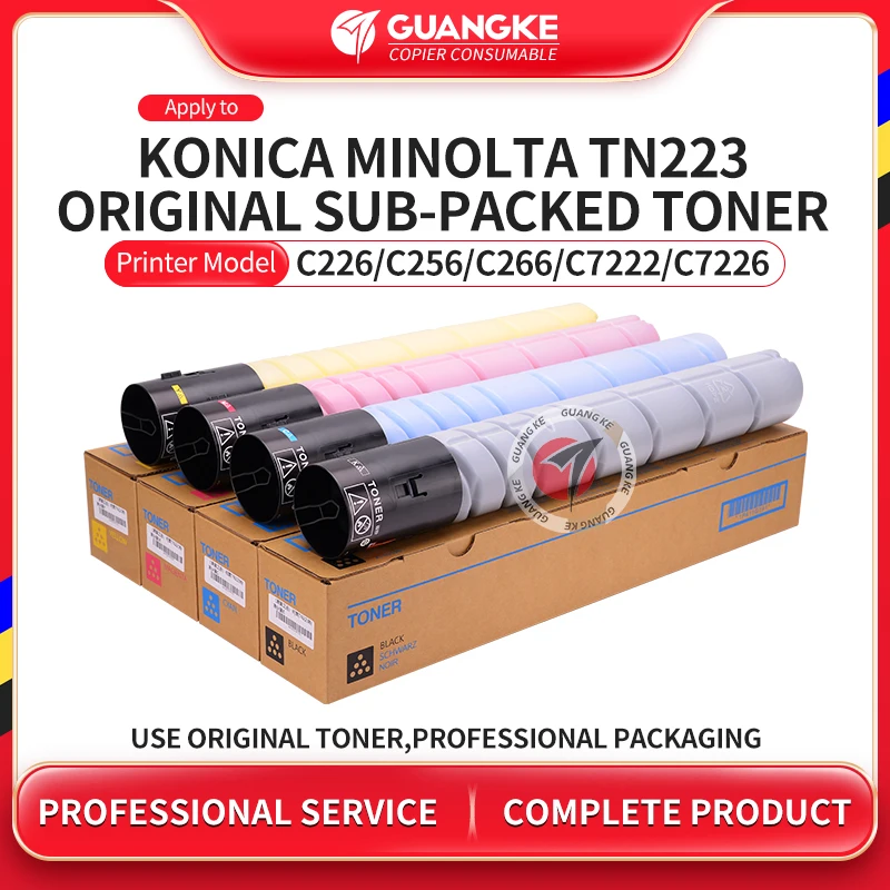 

Оригинальный картридж с тонером TN223 для Konica Minolta Bizhub C226 C256 C266 C7222 C7226 A9H0481 A9H0381 A9H0281 A9H0181