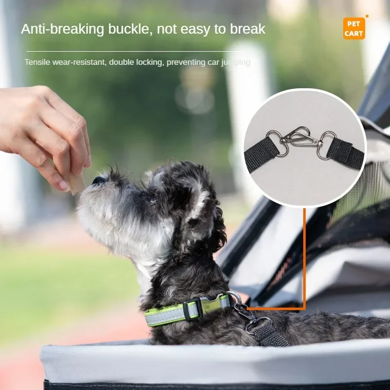 Cochecito para mascotas pequeñas y medianas, ligero, desmontable, plegable, para viajes al aire libre, Scooter transpirable para perros y gatos 3