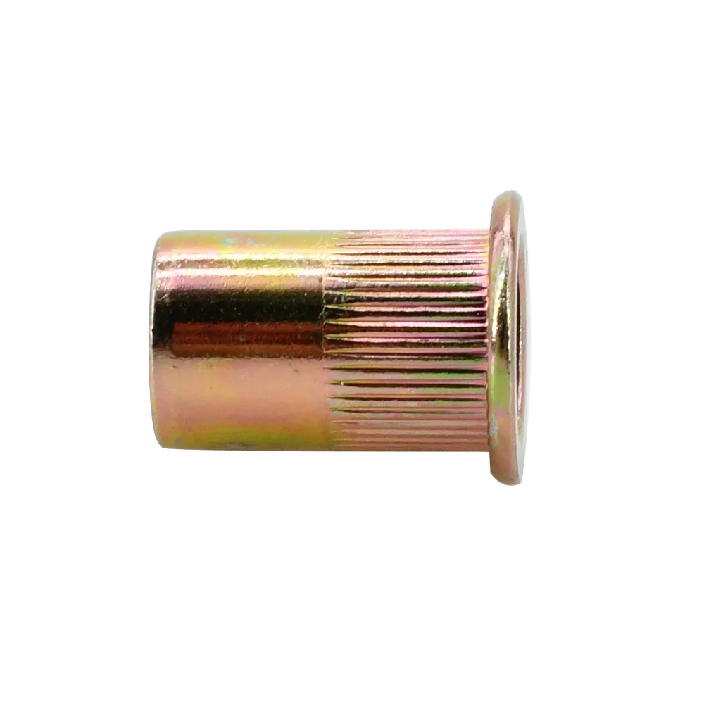 60/100Pcs Flat Rivet Nut Carbon/Stainless Steel Pop rivets and fasteners rivets and screws Metric Thread Metal Panel Clamp Lock Aluminum Rivnuts M3 M4 M5 M6 M8