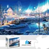 1000 Pieces Snow Night Aurora Jigsaw Puzzles for Adults Home Decor Games Family Fun Floor Puzzles Educational Toys 1