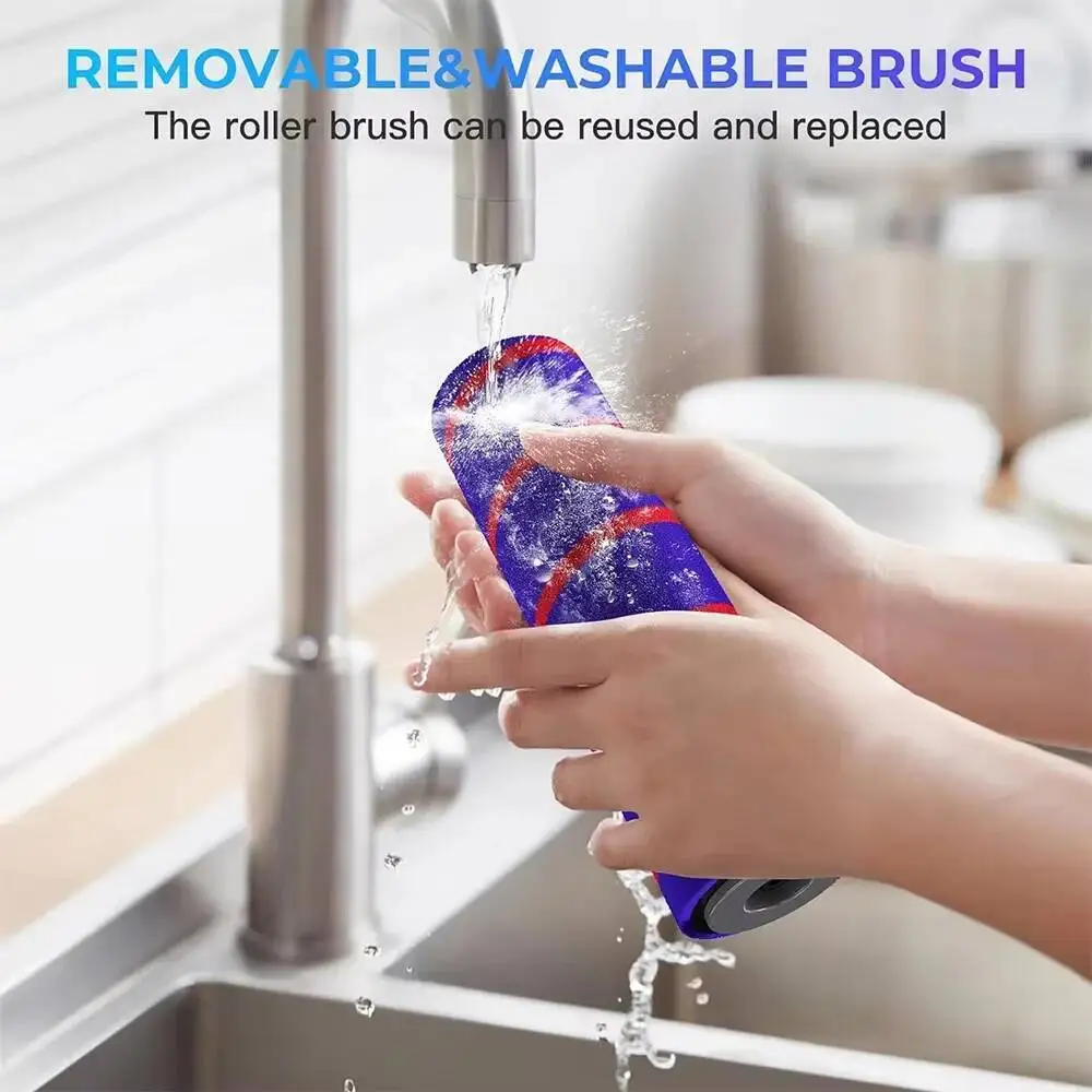 Soft Roller Brush Head For Dyson V7 V8 V10 V11 V15 Vacuum Cleaner Brushes with Direct Drive and 4 LED Lights for Hard Floors
