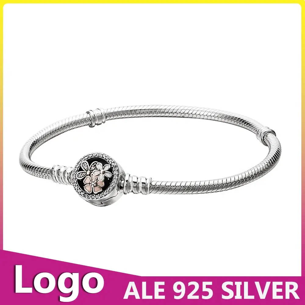 Pandora Women's Bracelets Sterling Silver Flower Clasp Charm Bracelet