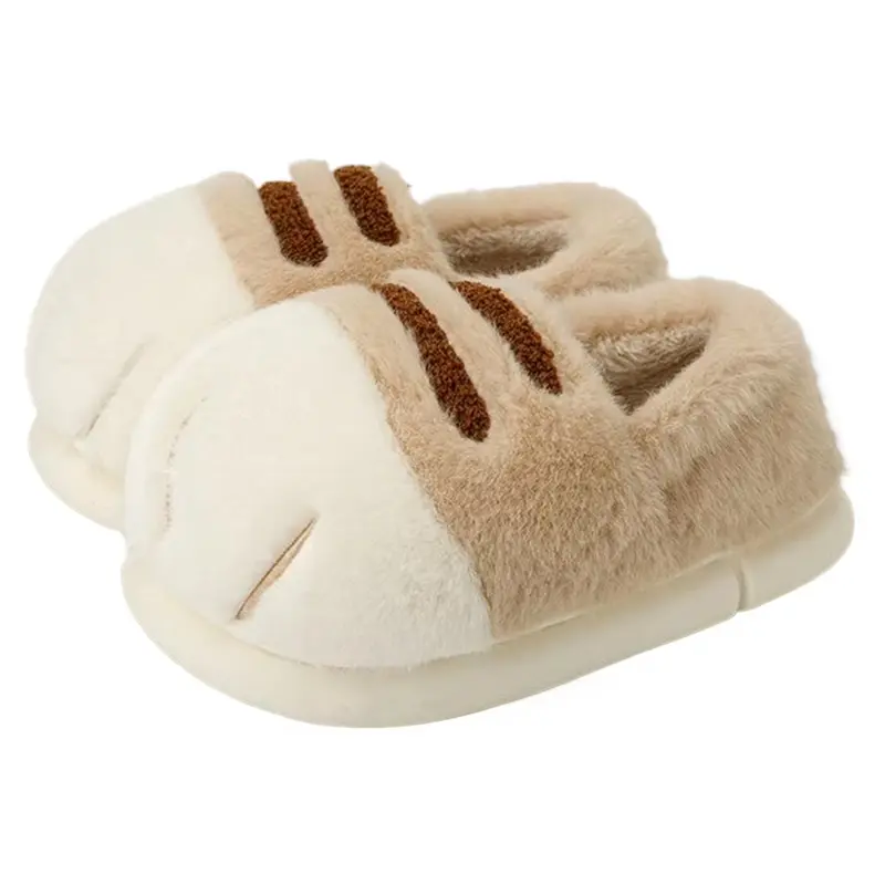 New Adorable Kitty Claw Slippers Women's Home Shoes Non Slip Furry Mules Female Fashion Warm Fluffy Slides Outdoor Cat Slippers - Image 13