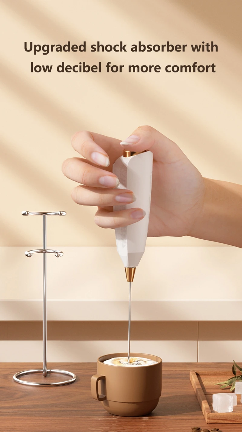 Wireless Milk Frother - Electric Handheld Foam Maker | USB Rechargeable 15s Fast Frothing