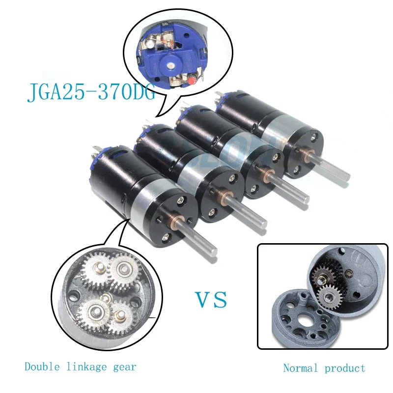 

High Magnetic Higher Torque 370 Planetary Gear Reductor Motor 12v 20000R 370 DC Motor with Double-gear Team Recucer JGA25-370DG