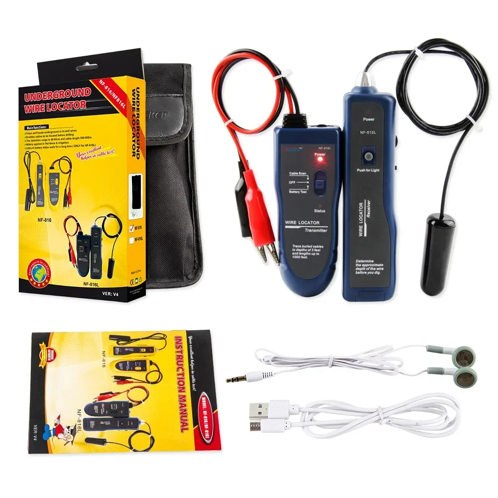 NOYAFA NF-816L High-power Dark Line Direction Finder Underground Cable Detection Instrument Weak Current Finder