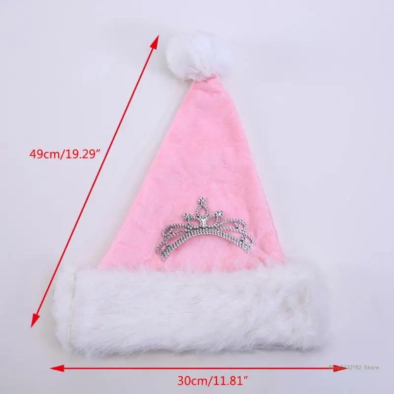 QX2E New Year Santa Hat Plush Thicken Adult Xmas Christmas Festival Gift