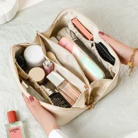 Large Capacity Cosmetic Bag Cosmetic Storage Bag PU Leather Portable Travel Toiletry Bag Women Cosmetic Bag Toiletries Organizer 3