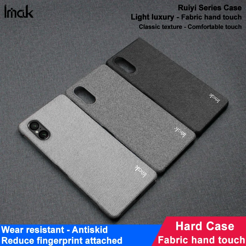 Custodia In Tessuto Imak Per Sony Xperia 5 V / Xperia 10 V / Xperia 1 V Guscio Protettivo Satinato Opaco In Tessuto